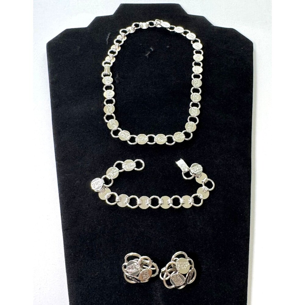 Vtg 1959 Sarah Coventry Young N Gay Silver Tone Necklace Bracelet Earrings Set